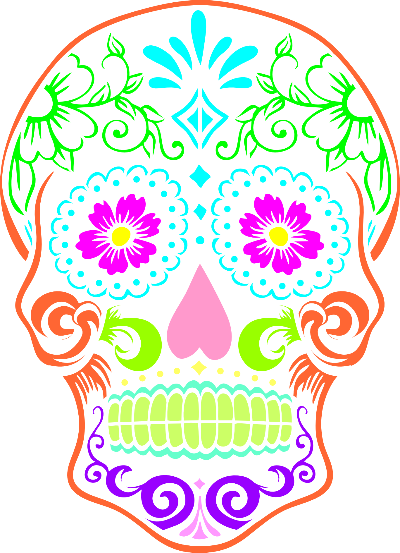 Plantilla decorativa de pared 40 cm x 60 cm 22102 calavera de azucar