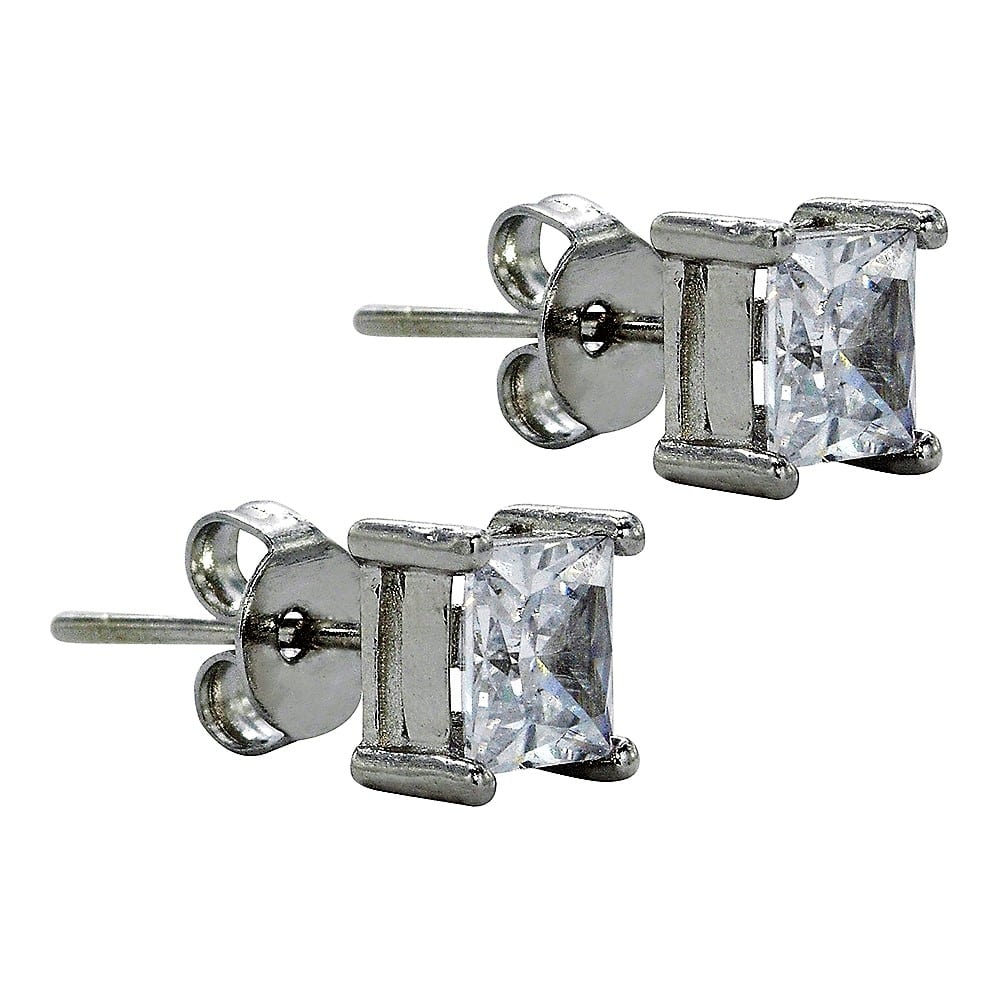 Aretes Cuadrados ADELSTEN en Chapa de Rodio y SWAROVSKI ELEMENTS INCLUYE DE REGALO ARETES DIAMOND Y CAJA PARA REGALO