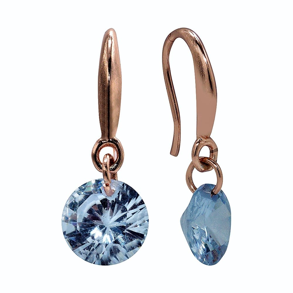 Aretes Colgantes Dorados ADELSTEN en Chapa de Oro Rosa y SWAROVSKI ELEMENTS INCLUYE DE REGALO ARETES DIAMOND Y CAJA PARA REGALO