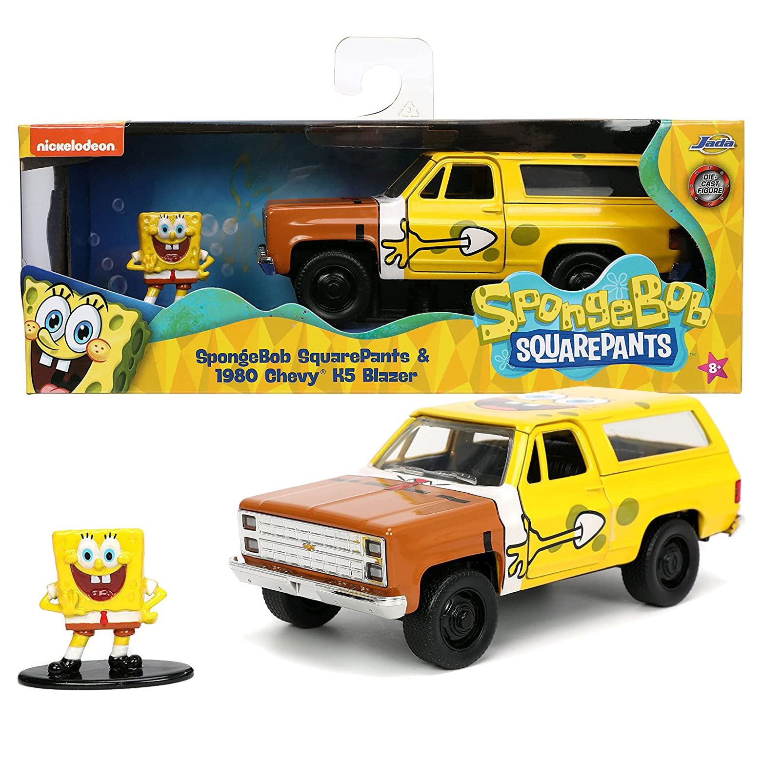 1980 Chevy K5 Blazer con Figura SpongeBob SquarePants Bob Esponja Jada Toys Escala 1:32