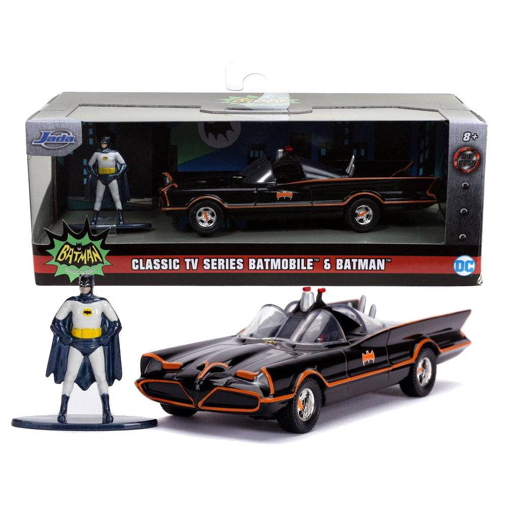 Batimovil TV Series Clasico 60 con Figura Batman Adam West DC Comics Jada Toys Escala 1:32