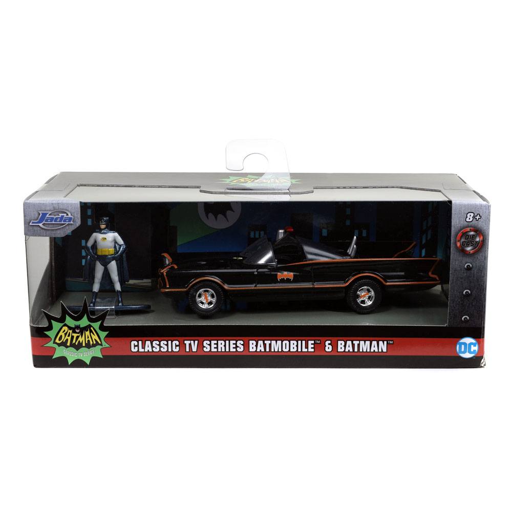 Batimovil TV Series Clasico 60 con Figura Batman Adam West DC Comics Jada Toys Escala 1:32