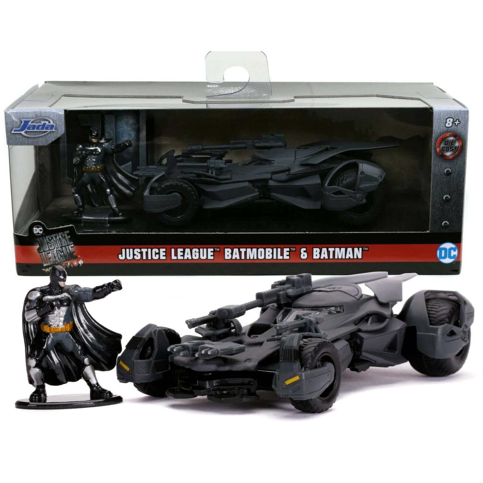Batimovil Justice League con Figura Batman Liga de la Justicia Jada Toys Escala 1:32
