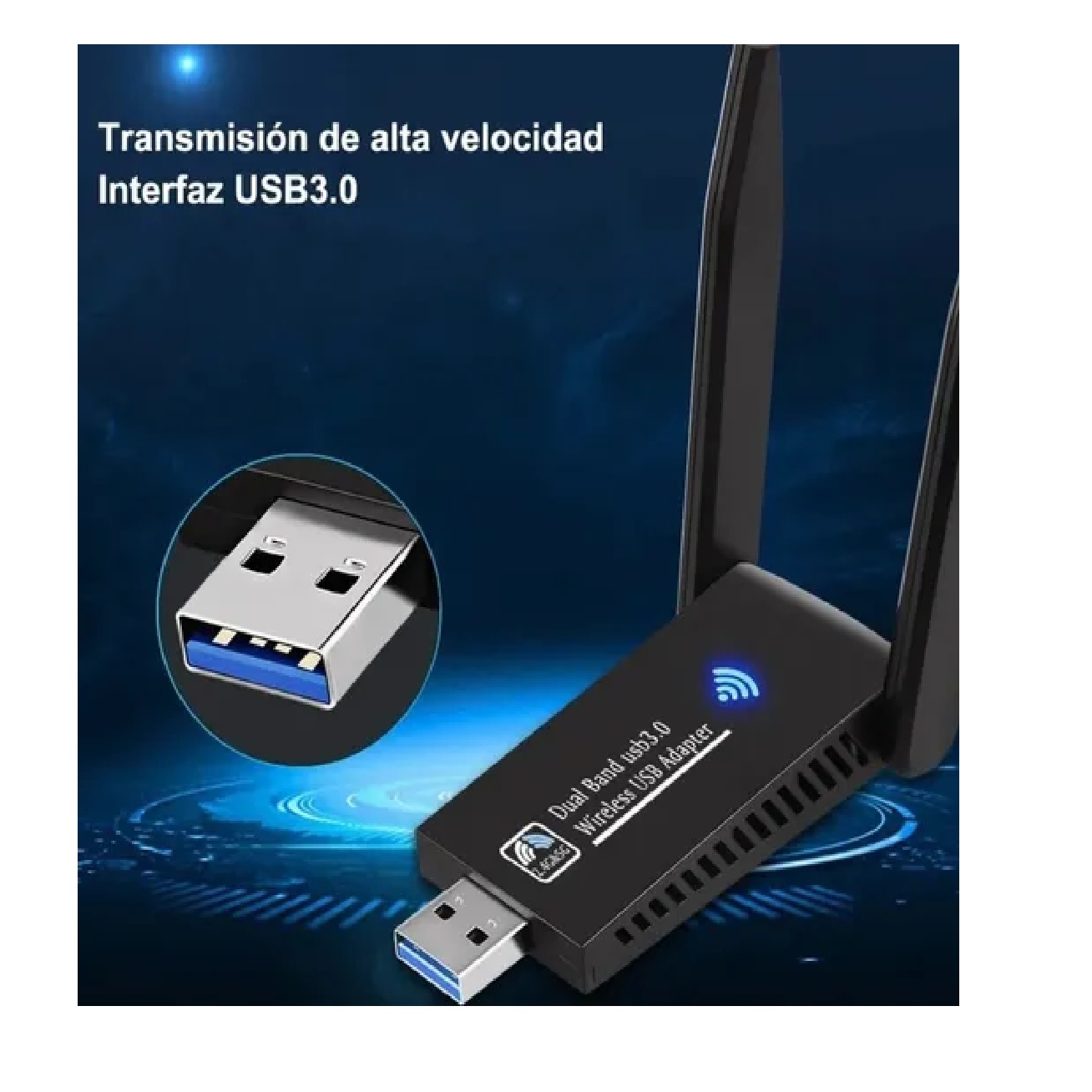 Antena Adaptadora Wifi Usb Para Laptop De 1300mbps