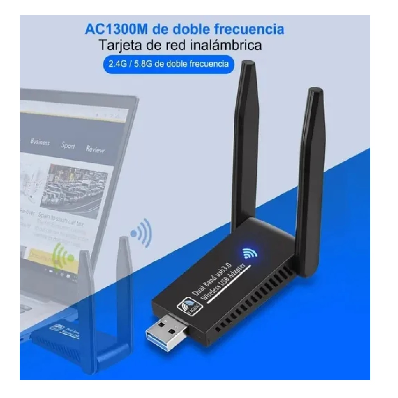 Antena Adaptadora Wifi Usb Para Laptop De 1300mbps