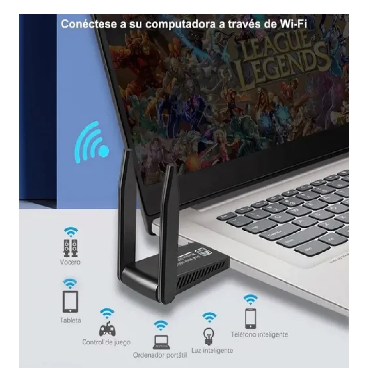 Antena Adaptadora Wifi Usb Para Laptop De 1300mbps