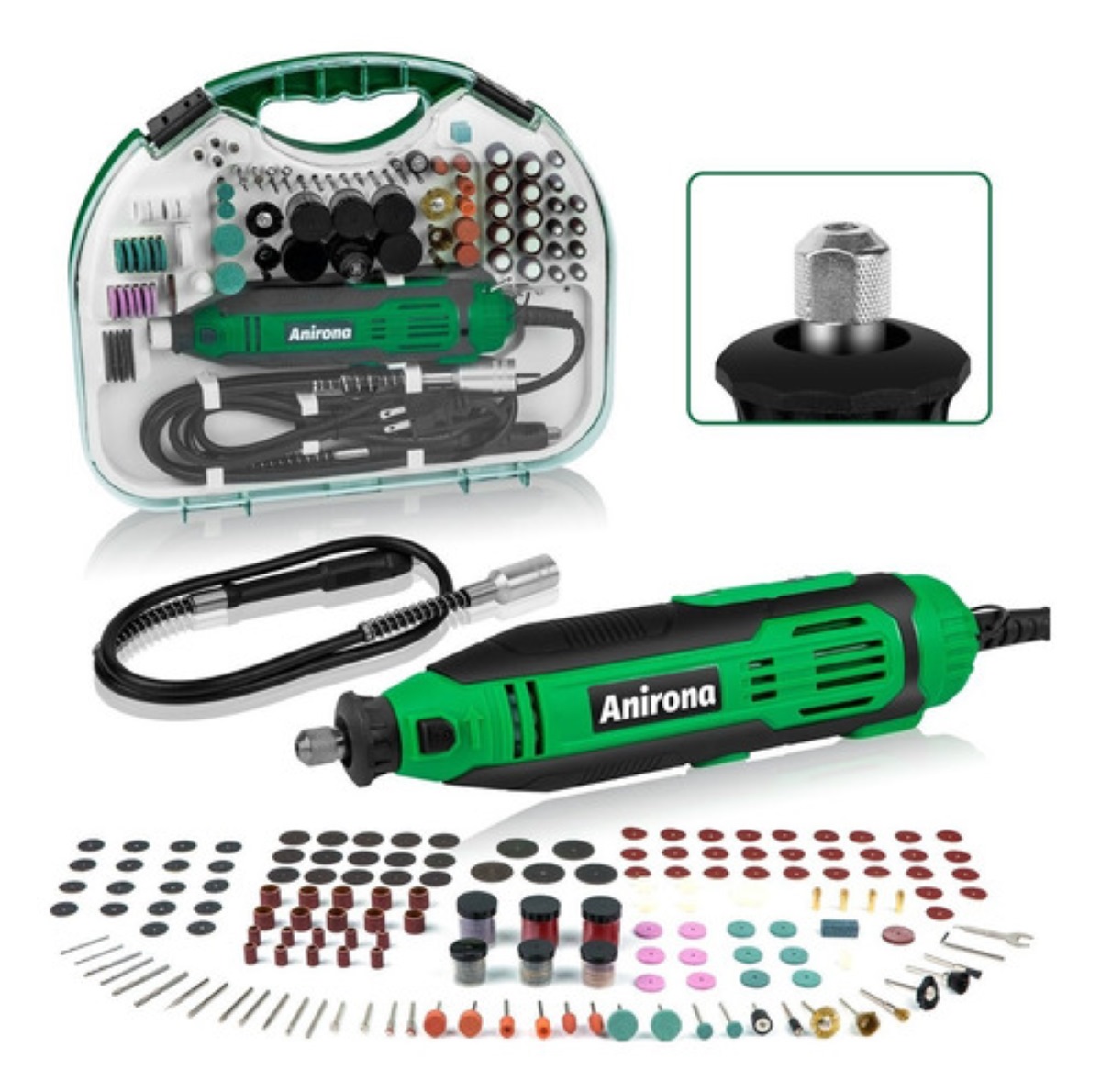Mini Taladro Mototool Anirona Con 211 Piezas 135w 
