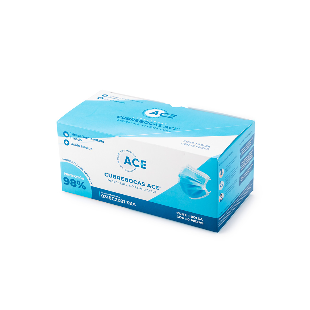 Caja con 50 cubrebocas ACE