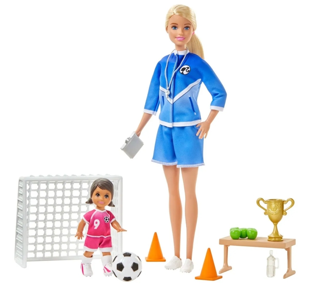 MUÑECA BARBIE CAREERS ENTRENADORA DE FUTBOL RUBIA 