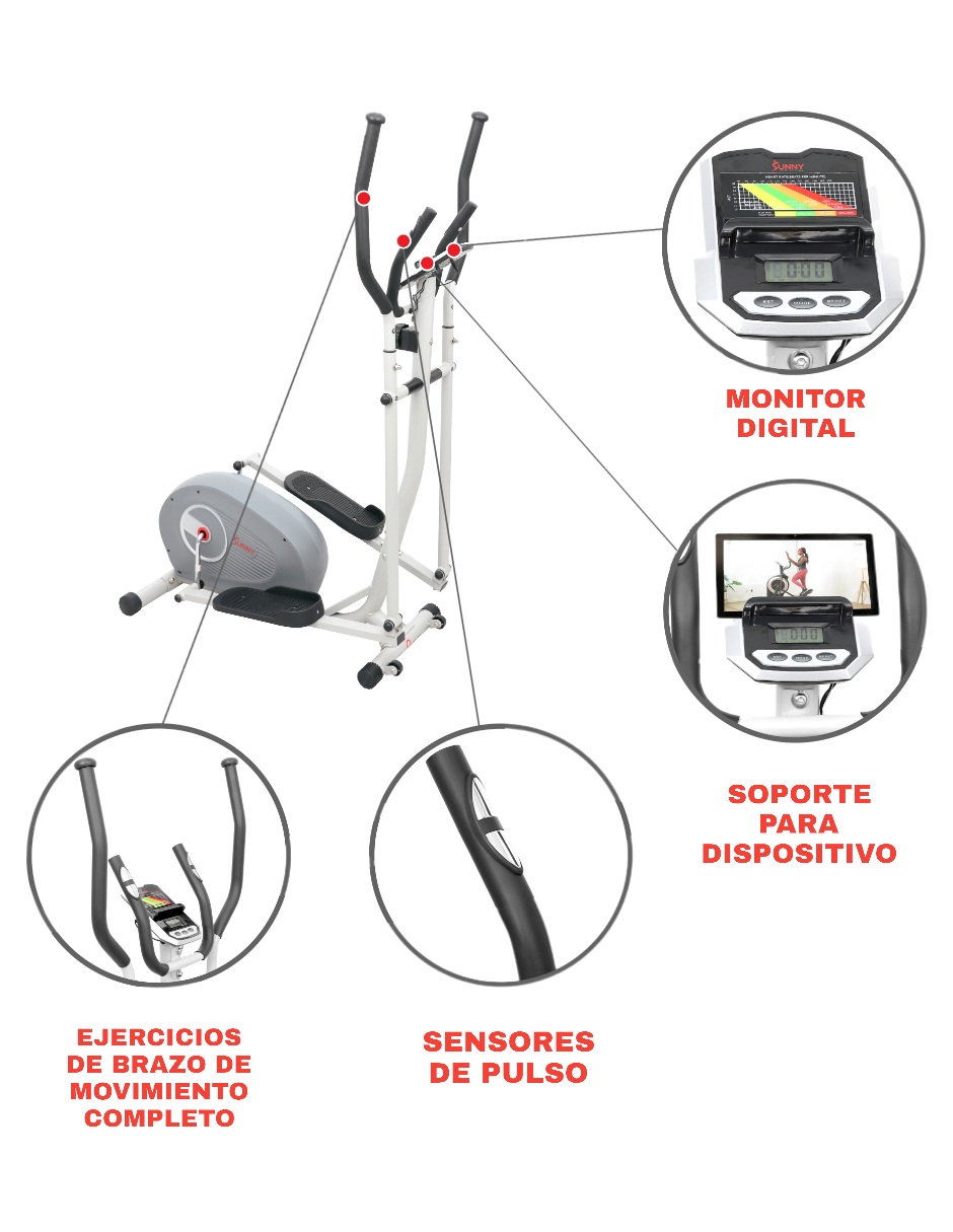 Elíptica Magnética Cross SF-E3955 Sunny Fitness & Fitness