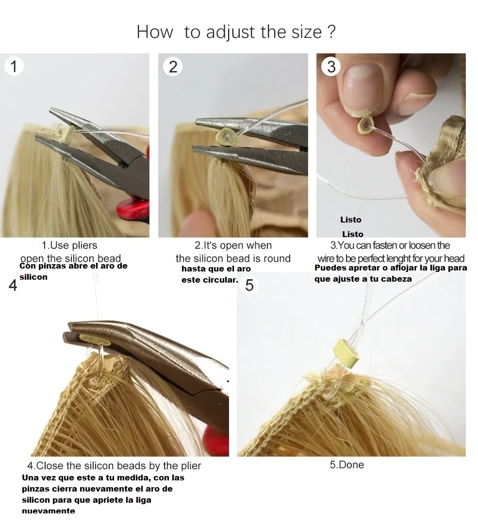 Extensiones Cabello De Liga / Halo De Fibra Resistente Al Calor M01-8T16