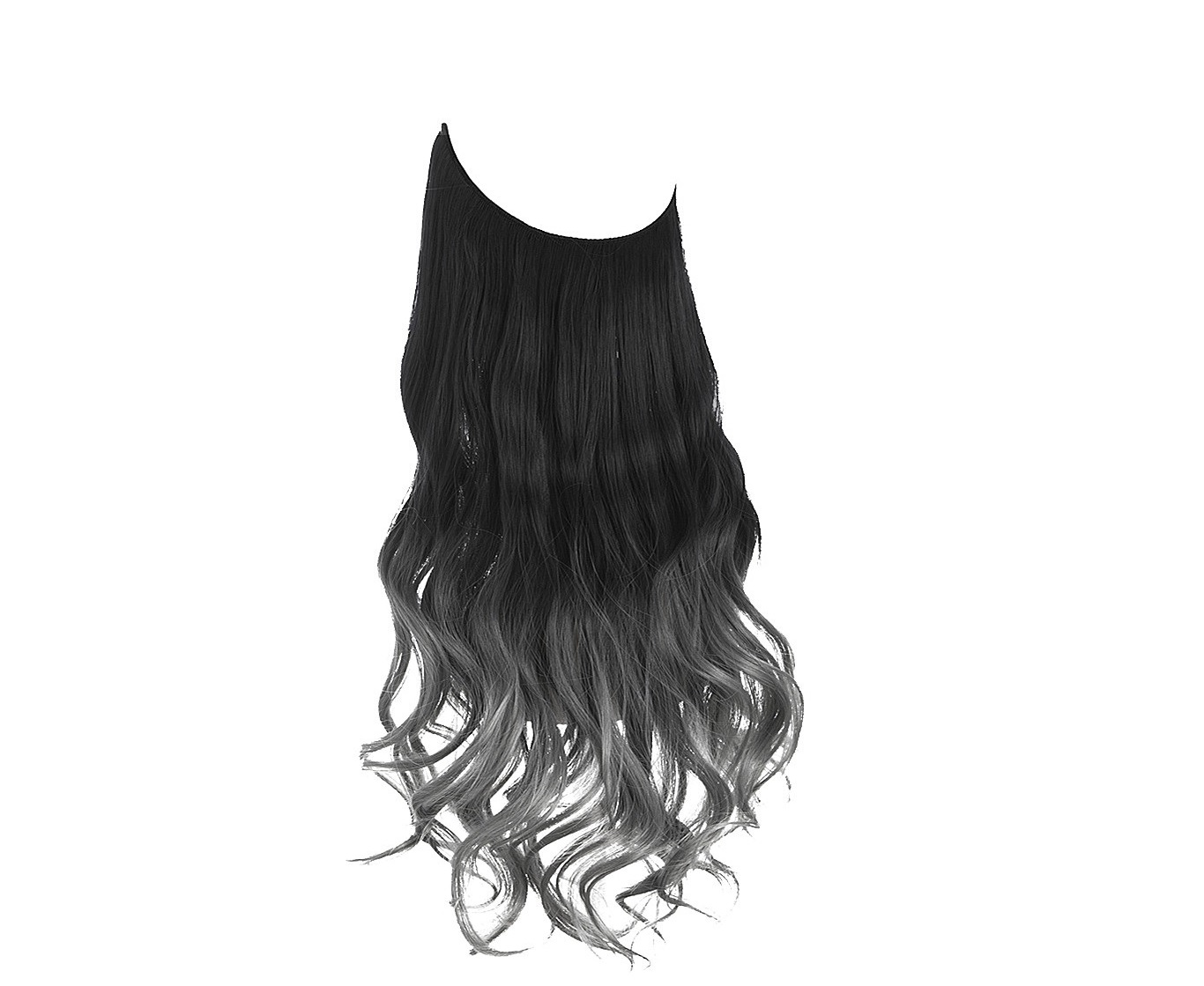 Extensiones Cabello De Liga / Halo De Fibra Resistente Al Calor M01 - IBT171 NEGRO BALAYAGE PLATA