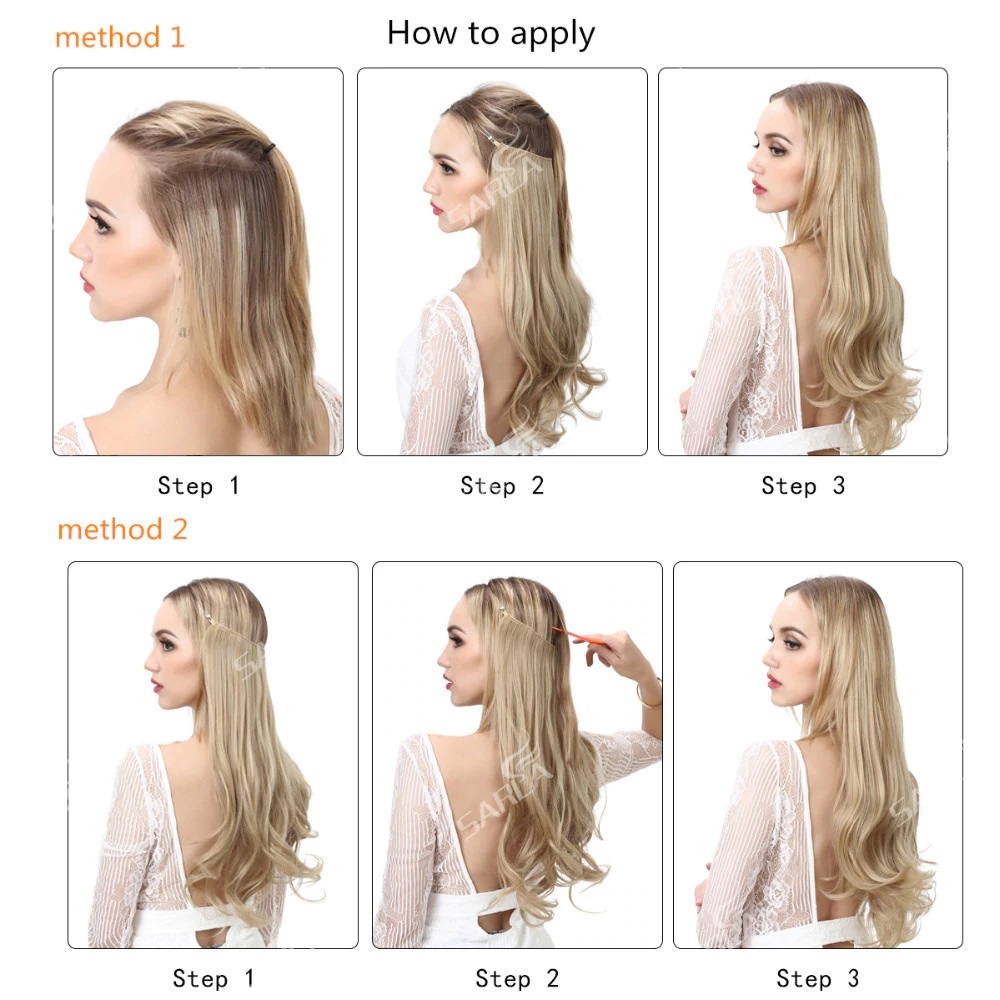 Extensiones Cabello De Liga / Halo De Fibra Resistente Al Calor M01-16H613 RUBIO CLARO CENIZO RAYOS BEIGE