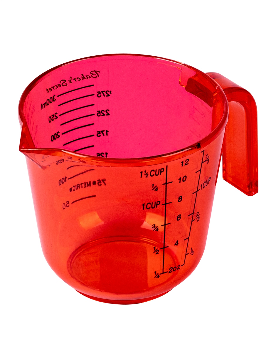 Taza medidora color rojo Kennedy, capacidad de 300 mililitros