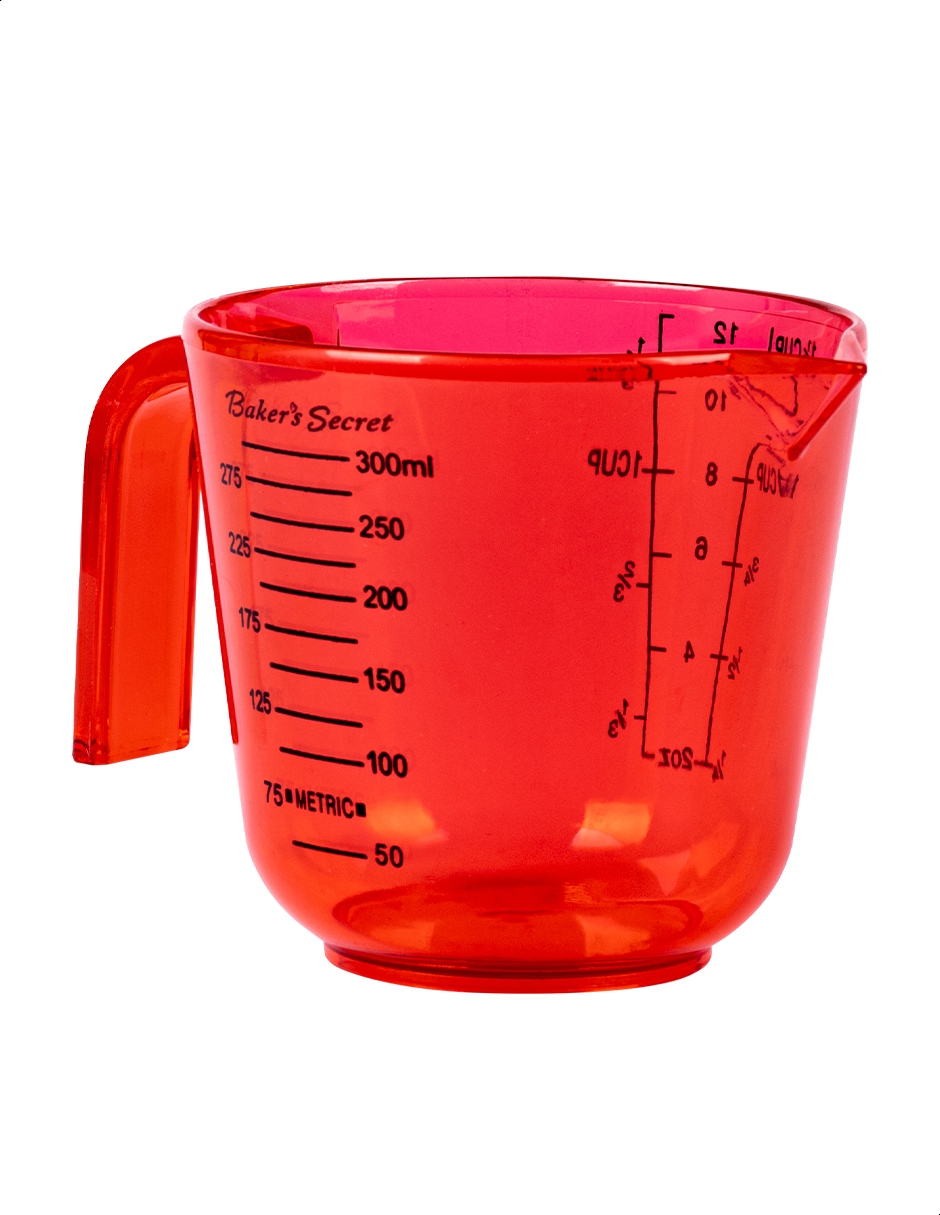 Taza medidora color rojo Kennedy, capacidad de 300 mililitros