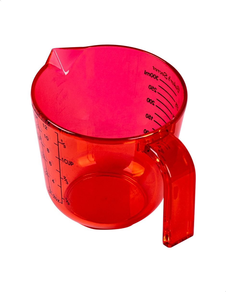 Taza medidora color rojo Kennedy, capacidad de 300 mililitros