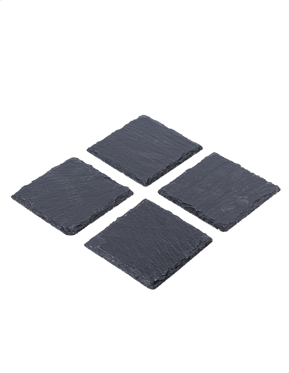 Set de 4 porta vasos cuadrados de piedra Kennedy