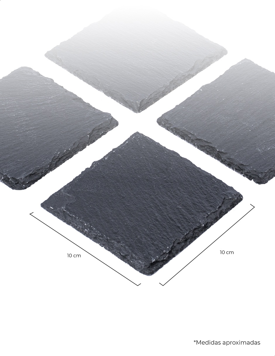 Set de 4 porta vasos cuadrados de piedra Kennedy