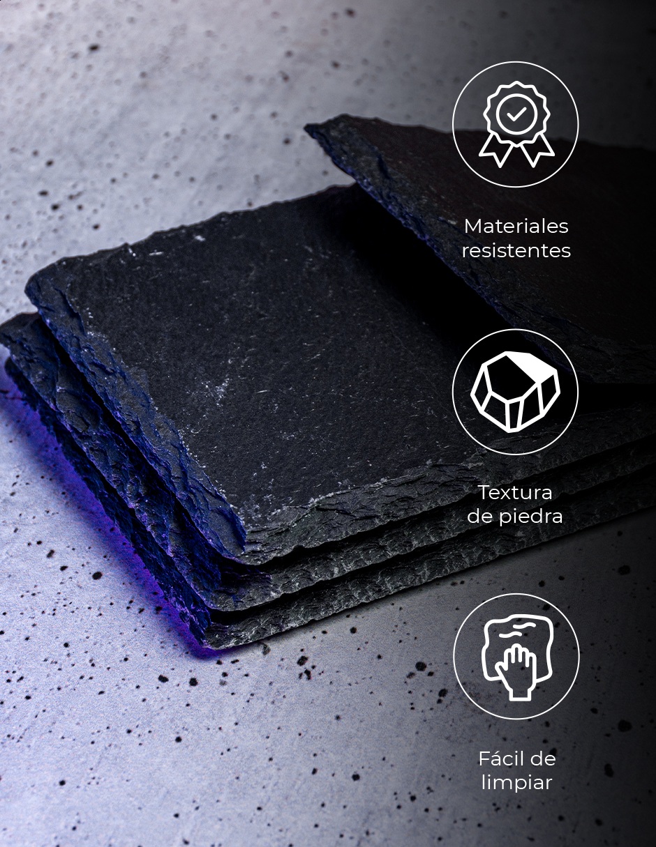 Set de 4 porta vasos cuadrados de piedra Kennedy