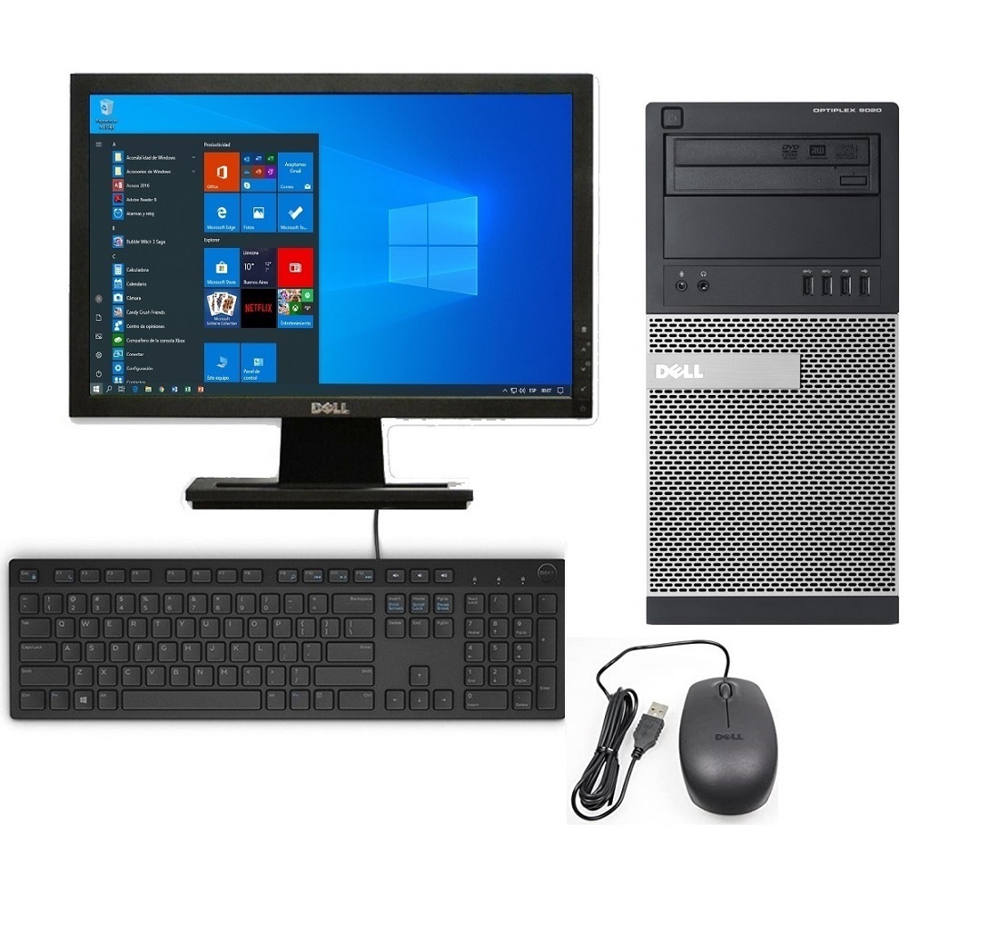 PC Dell OptiPlex 9020 MT- Core i5, 4ta gen- 8GB RAM- 1TB HDD- Monitor 17"- Windows 10 Pro- Equipo Clase A, Reacondicionado. 