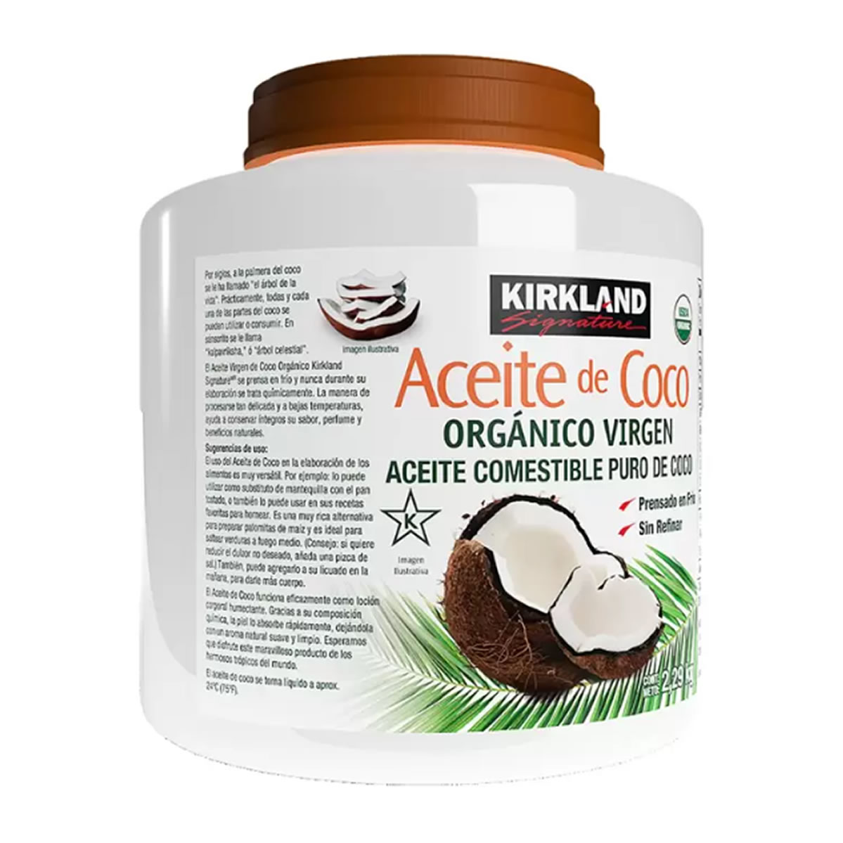 Aceite de Coco Orgánico Virgen Kirkland Signature 2.48 L