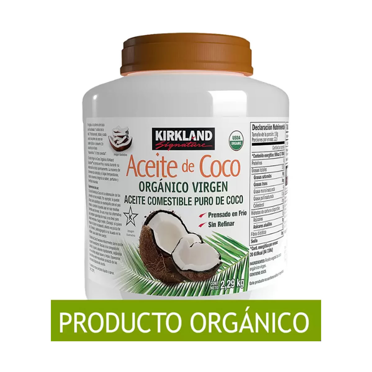 Aceite de Coco Orgánico Virgen Kirkland Signature 2.48 L
