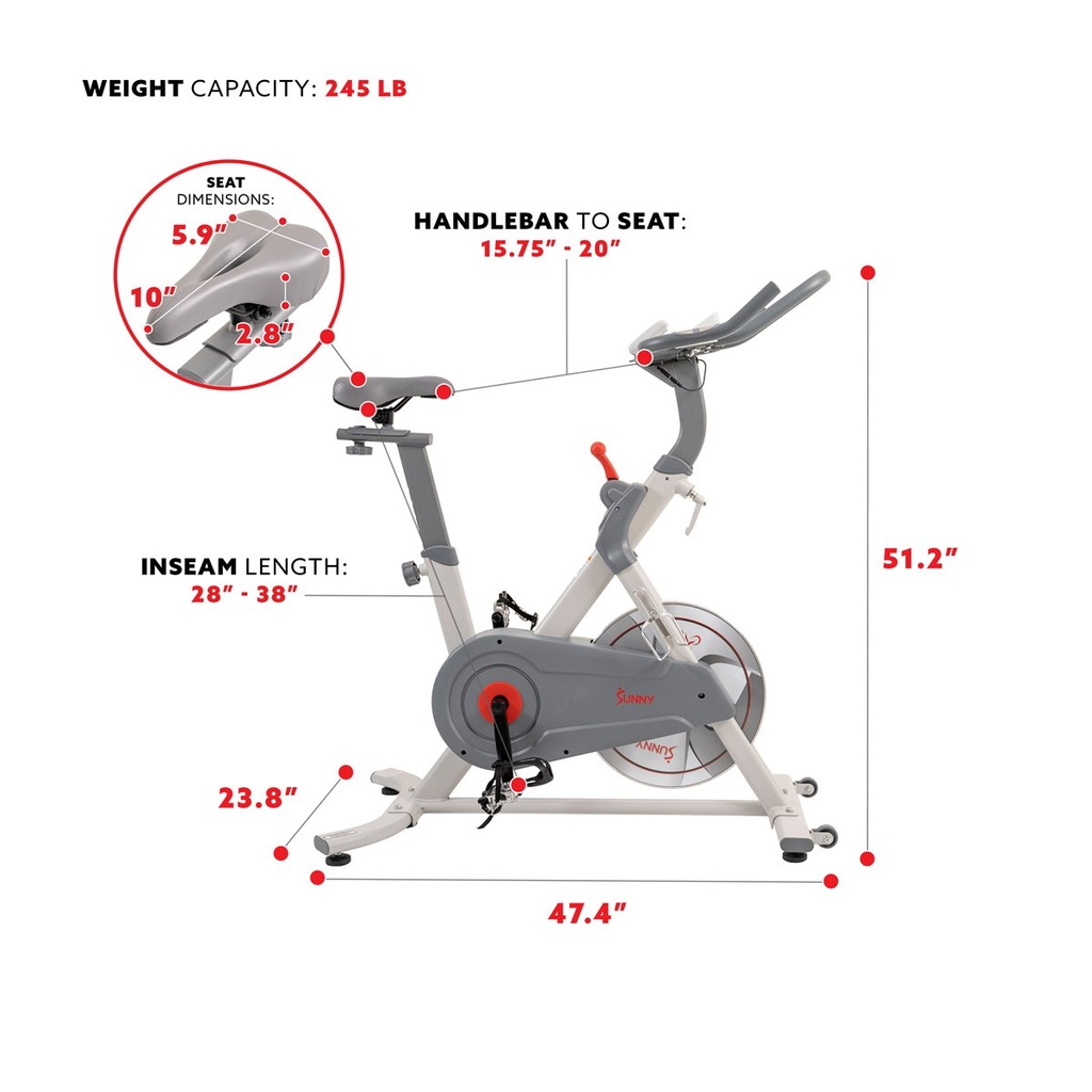 Bicicleta Cycling Bike Pro Lite Banda y Freno Magnético SF-B1970 Sunny Fitness 