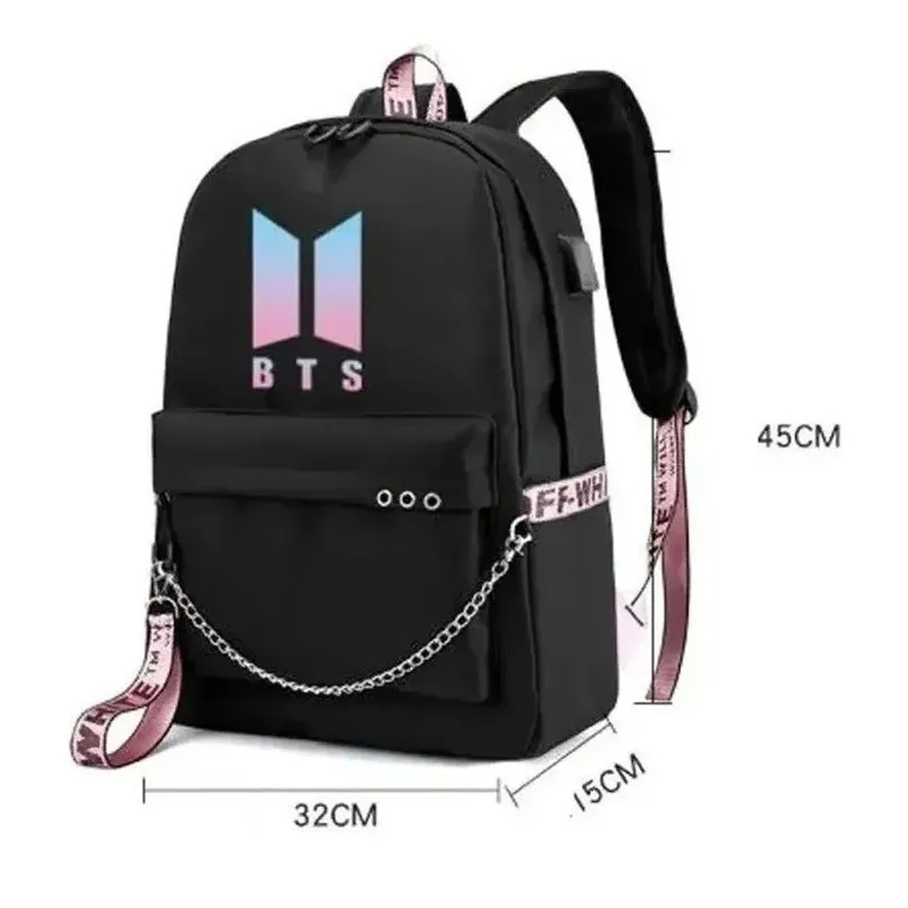 Bts Mochilas Maletas, Bt21 Bolsas De Viaje NEGRO