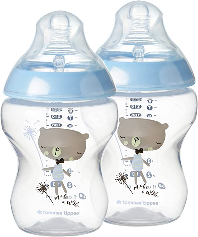 Biberones Tommee Tippee 2 Piezas Azul 9oz 0m+ Decorados