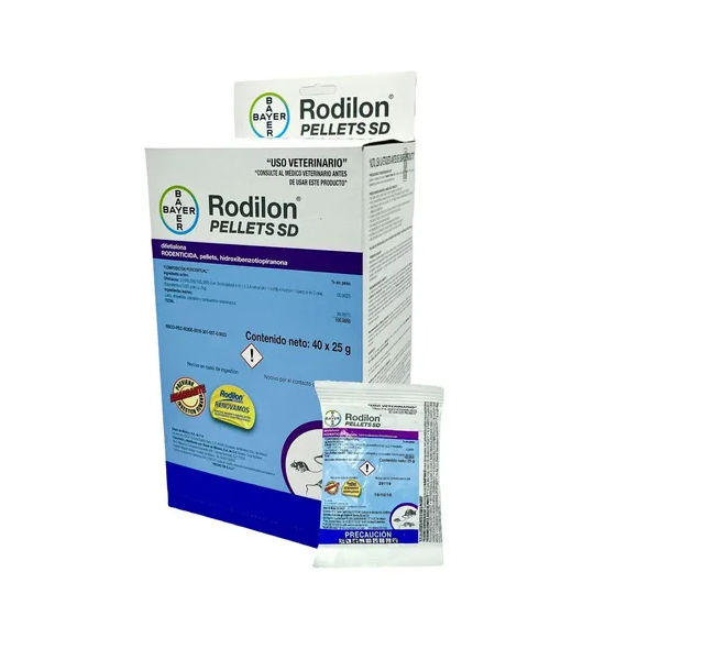 Rodilon Pellets Raticida Caja 40 Sobres 25 Gr Rodenticida