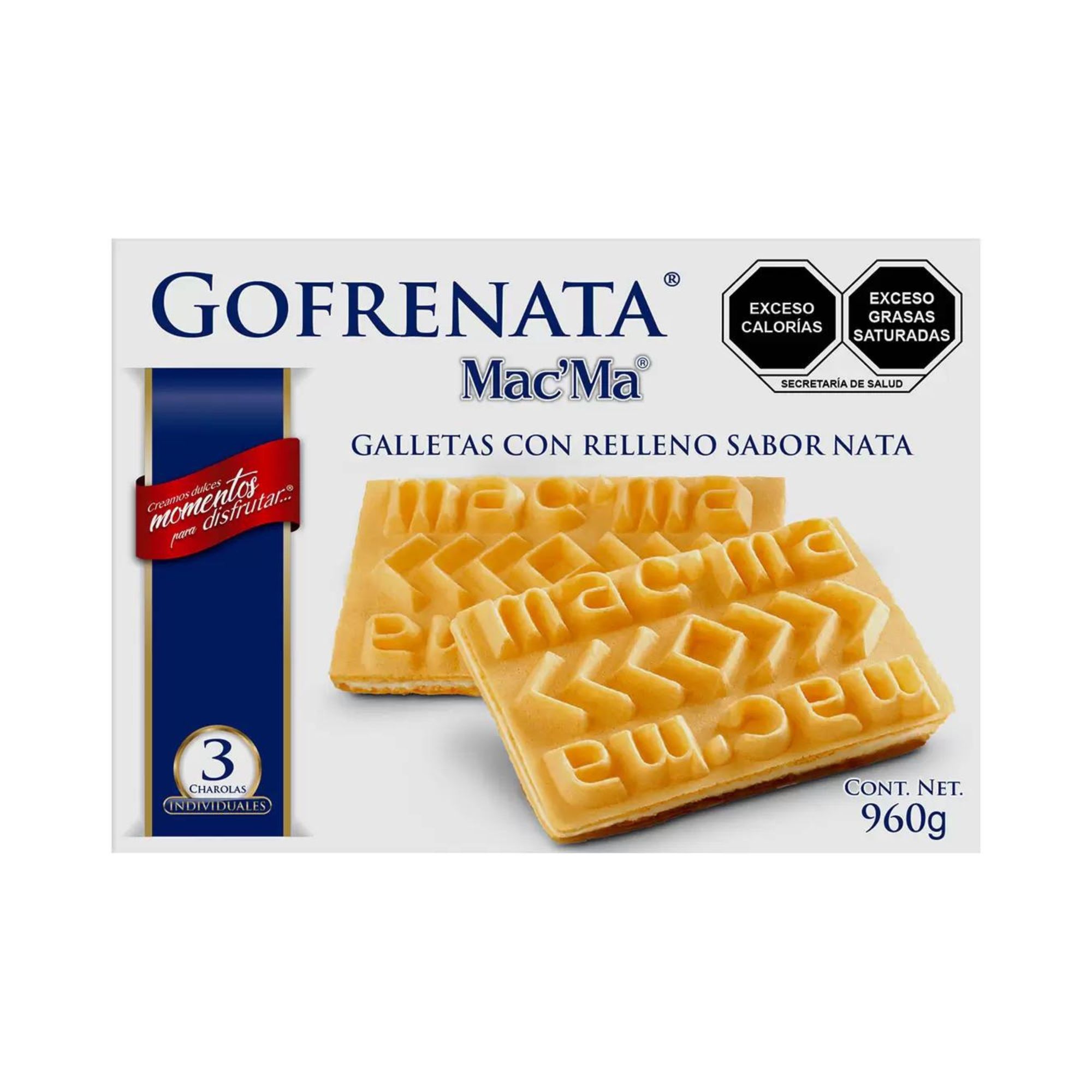 Galletas Rellenas de Nata Gofrenata 960g