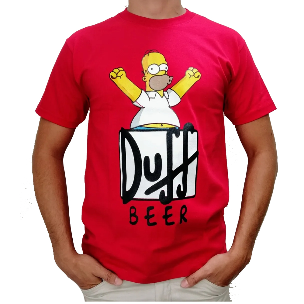 Playera Cerveza Duff Los Simpson Homero Roja