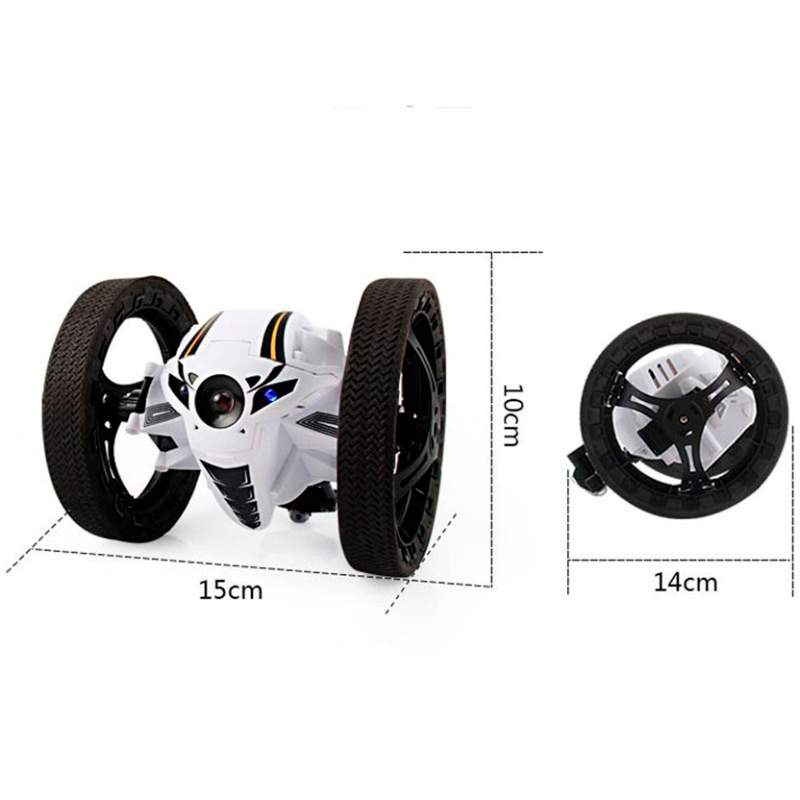 Carro de salto con ruedas flexibles, rotación, luz LED nocturna, Robot de radiocontrol