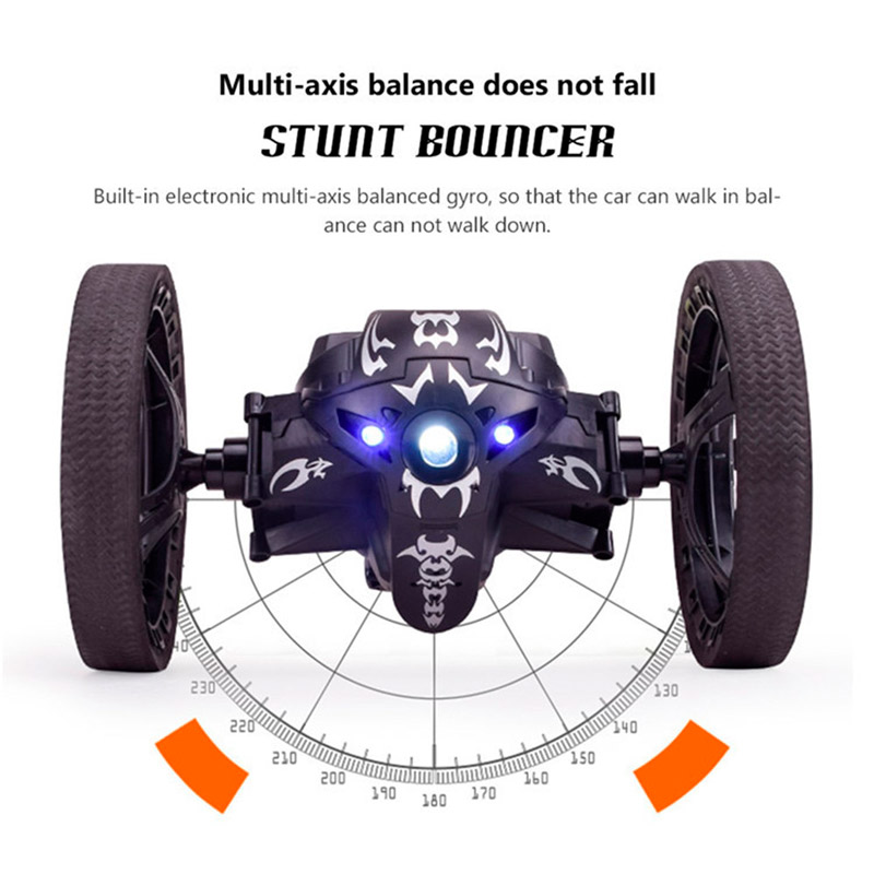Carro de salto con ruedas flexibles, rotación, luz LED nocturna, Robot de radiocontrol