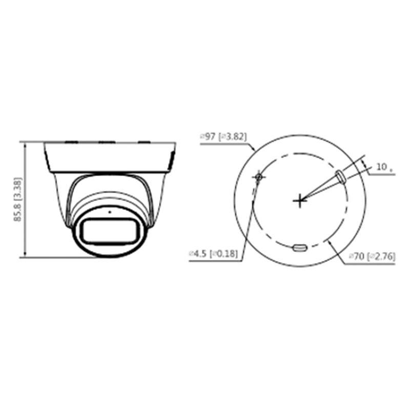Cámara Domo 1080p/ DAHUA HAC-HDW1200TL-A/ Lente e 2.8mm/ Ángulo de 103 Grados/ IR de 30 Mts/ Micrófono Integrado/ IP67/ DWDR/ Metal + Policarbonato/