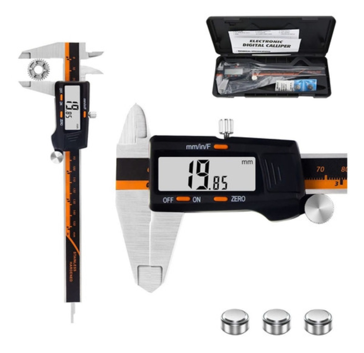 Calibrador Vernier Digital Lcd Pie Rey 15cm Acero Inoxidable