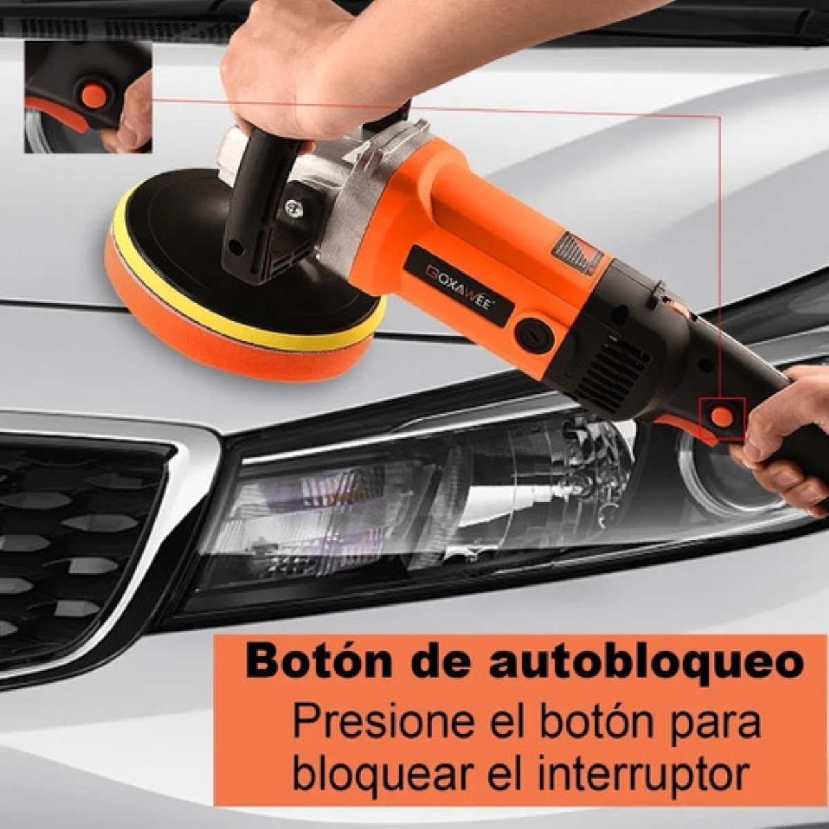 Pulidora Para Autos Motocicleta Goxawee Prof. 7 180mm 1400w