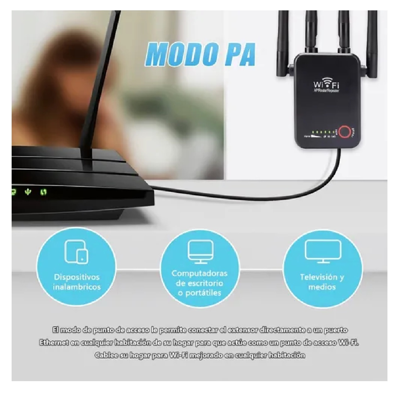 Repetidor De Señal Wifi 5g De 1200mbps 110/230v Wps