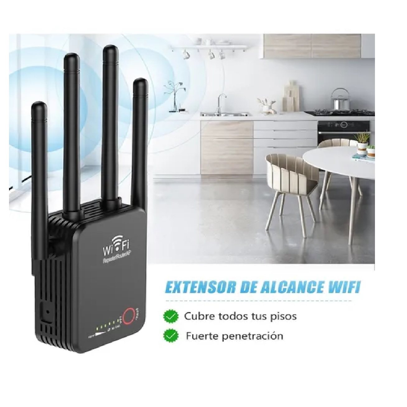 Repetidor De Señal Wifi 5g De 1200mbps 110/230v Wps