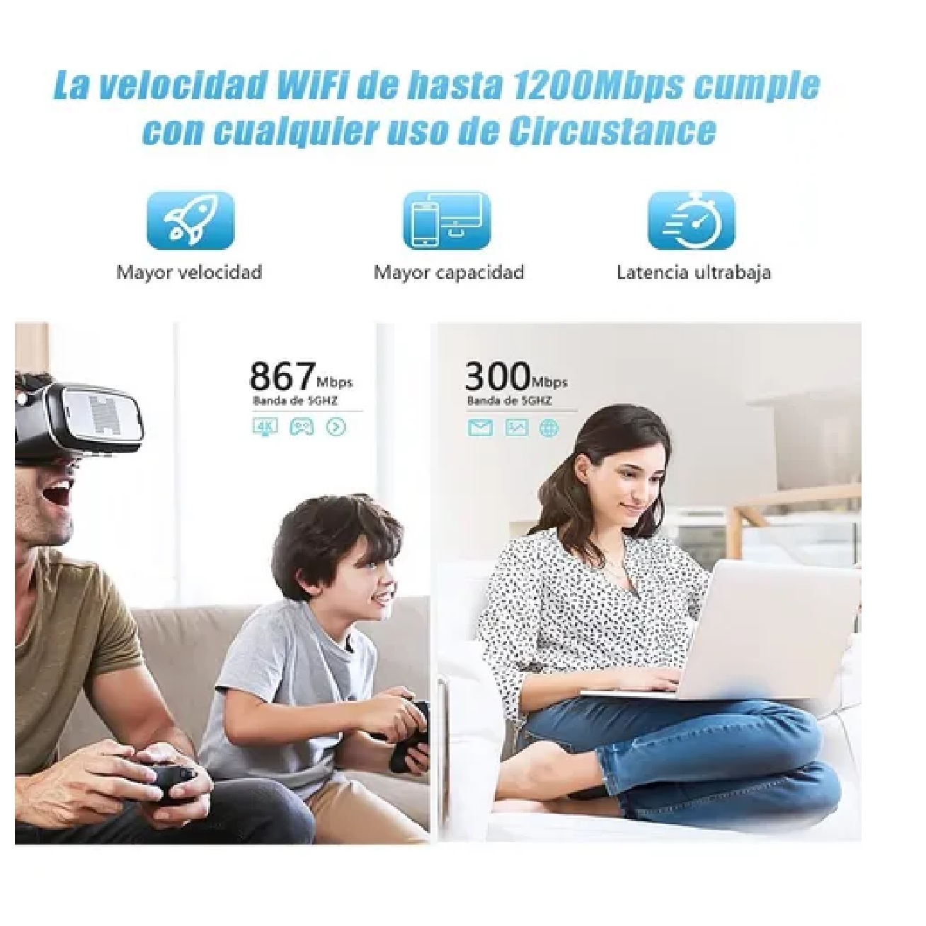 Repetidor De Señal Wifi 5g De 1200mbps 110/230v Wps