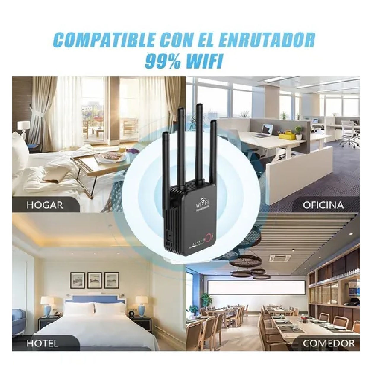 Repetidor De Señal Wifi 5g De 1200mbps 110/230v Wps
