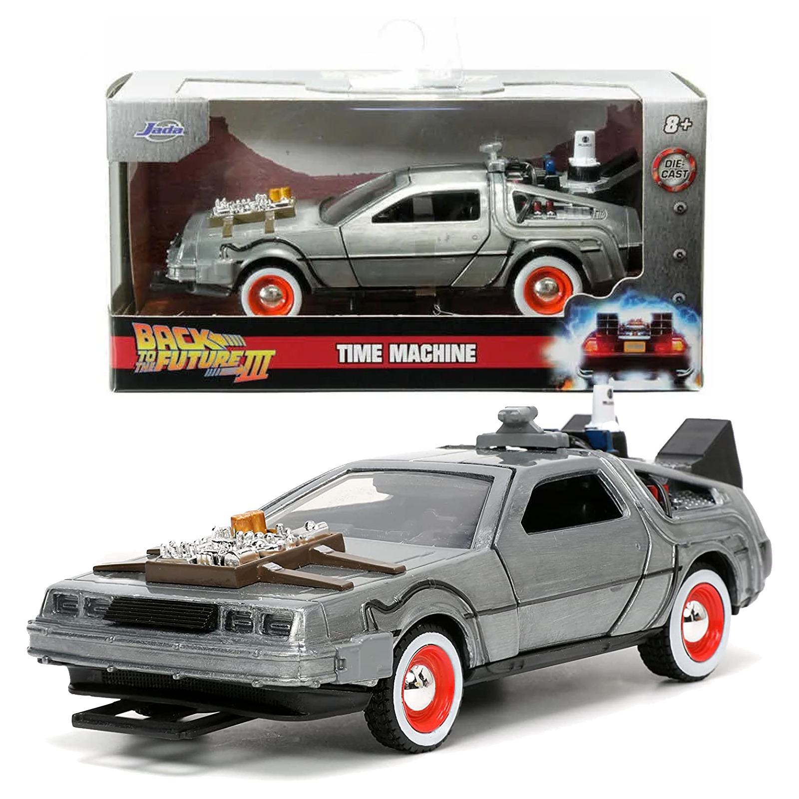 Back to the Future Delorean 3 Time Machine VOLVER AL FUTURO Jada Toys Escala 1:32