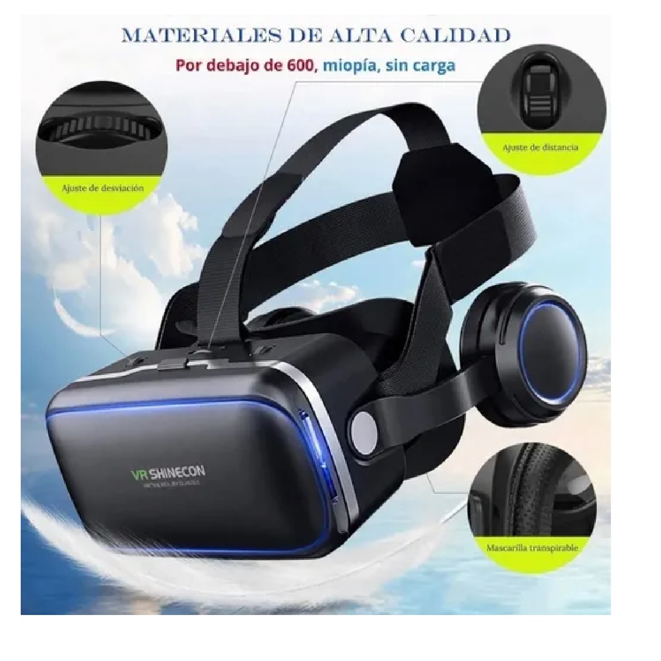 Gafas De Realidad Virtual 3d Con Audífonos