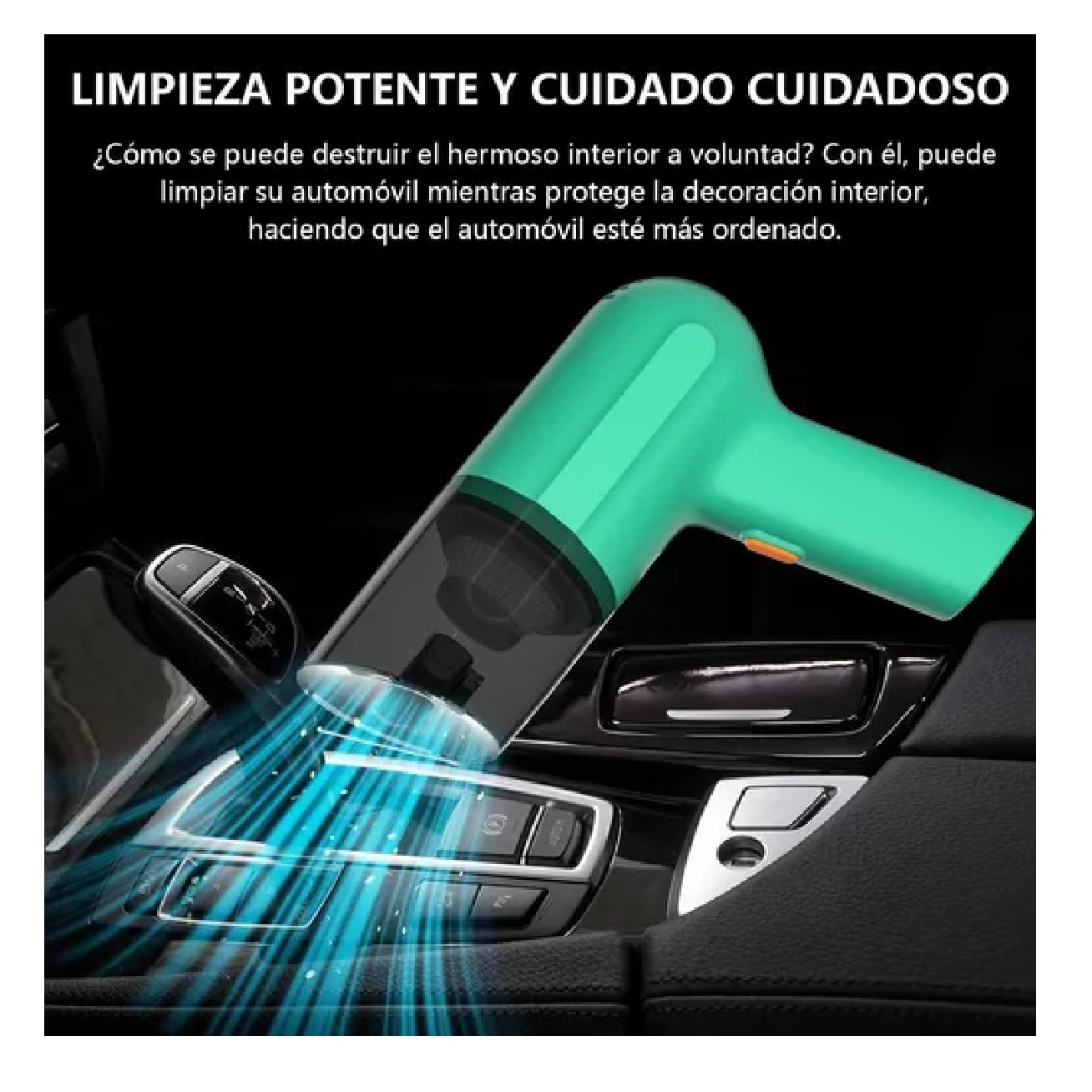 Aspiradora Auto Aspirador Inalámbrica Portátil De Auto Hogar Verde