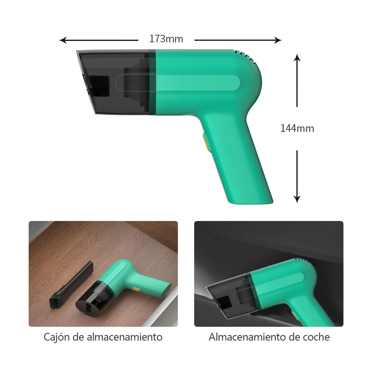 Aspiradora Auto Aspirador Inalámbrica Portátil De Auto Hogar Verde