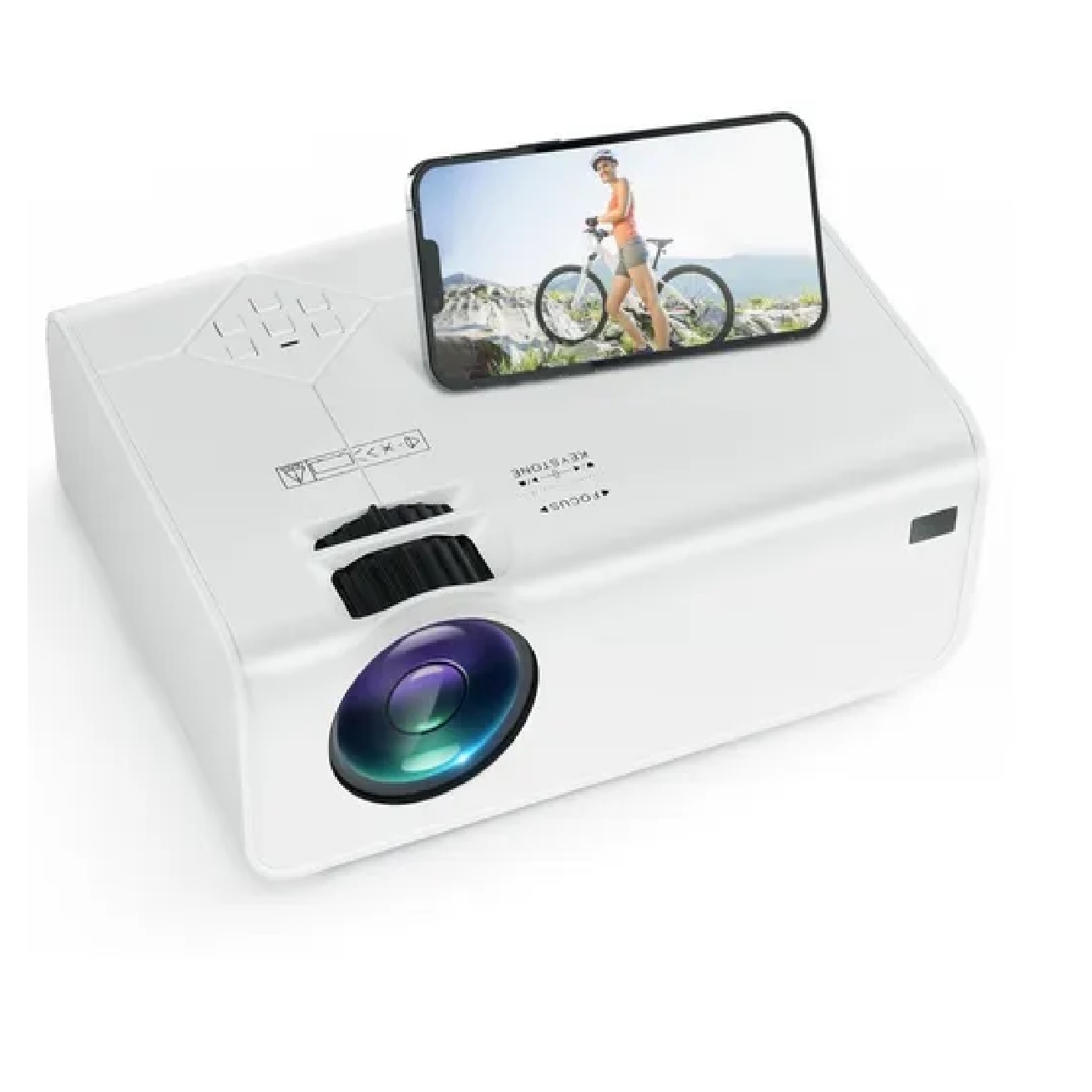 Proyector de video Native 1080P con WiFi y Bluetooth, WEWATCH 18500L  Proyector de películas para exteriores con pantalla de 120 pulgadas,  compatible