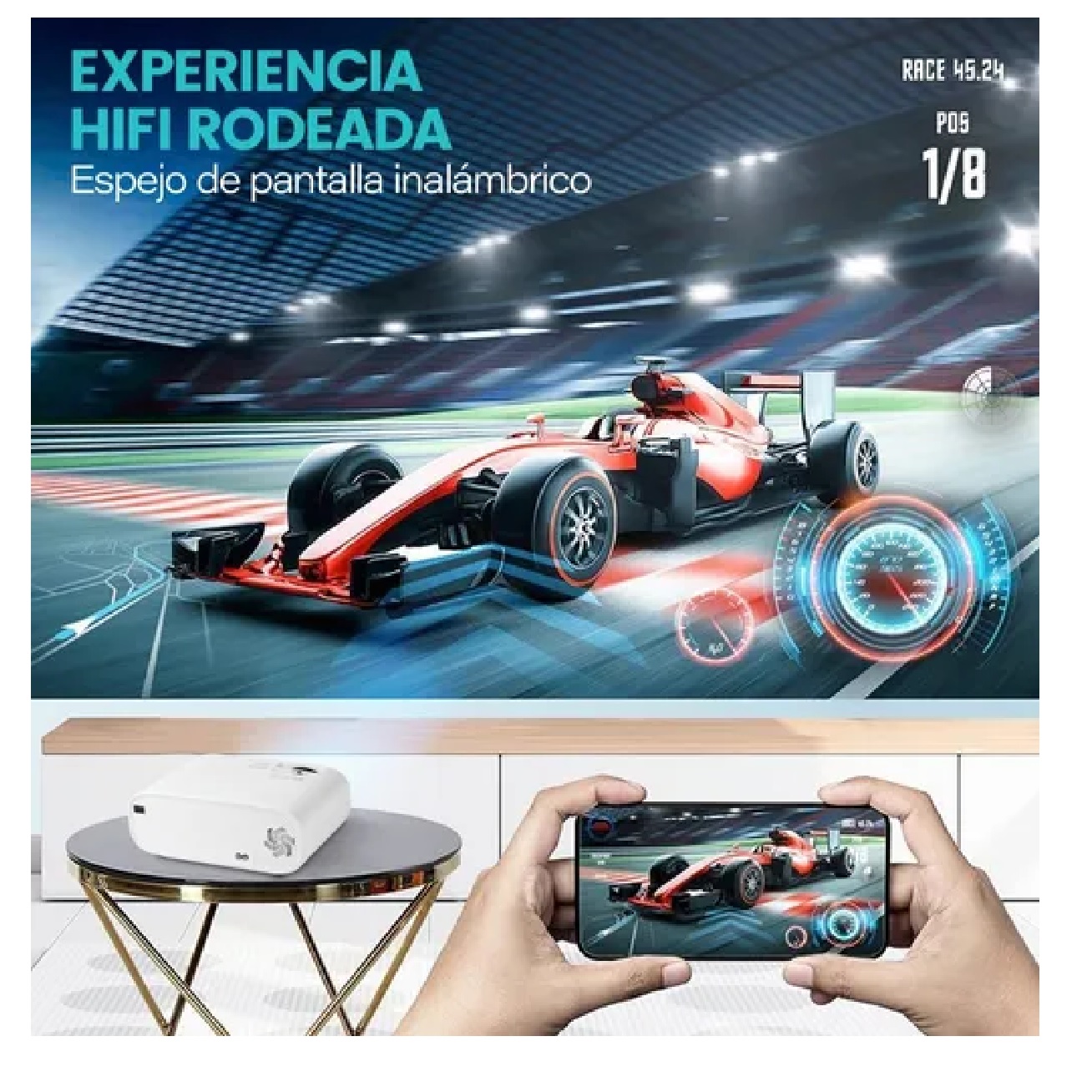 Proyector Full Hd 1080p Compatible Con 4k,portátil,wifi Blanco