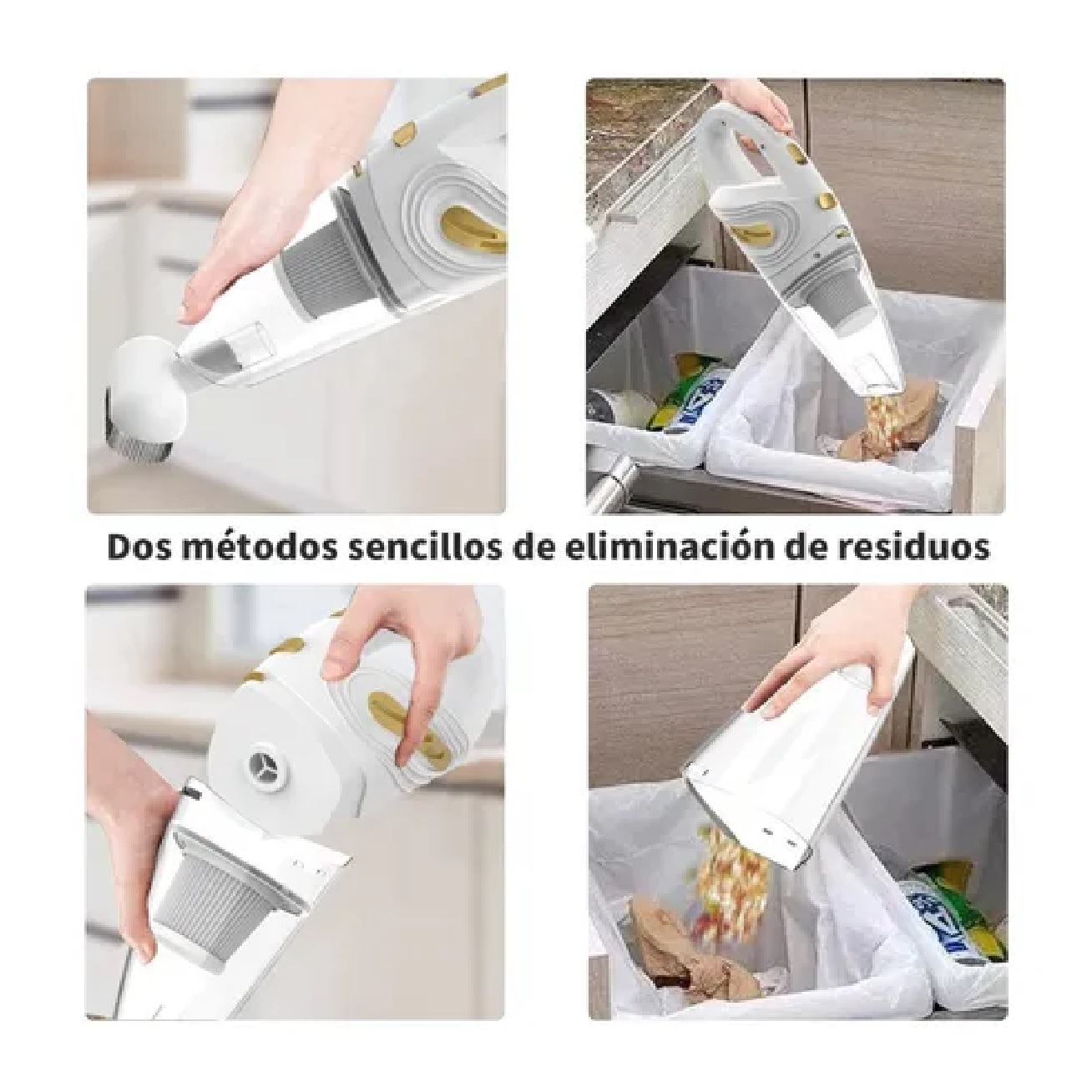 Aspiradora Inalambrica Aspirador Mano Portátil Dos En Uno Blanco