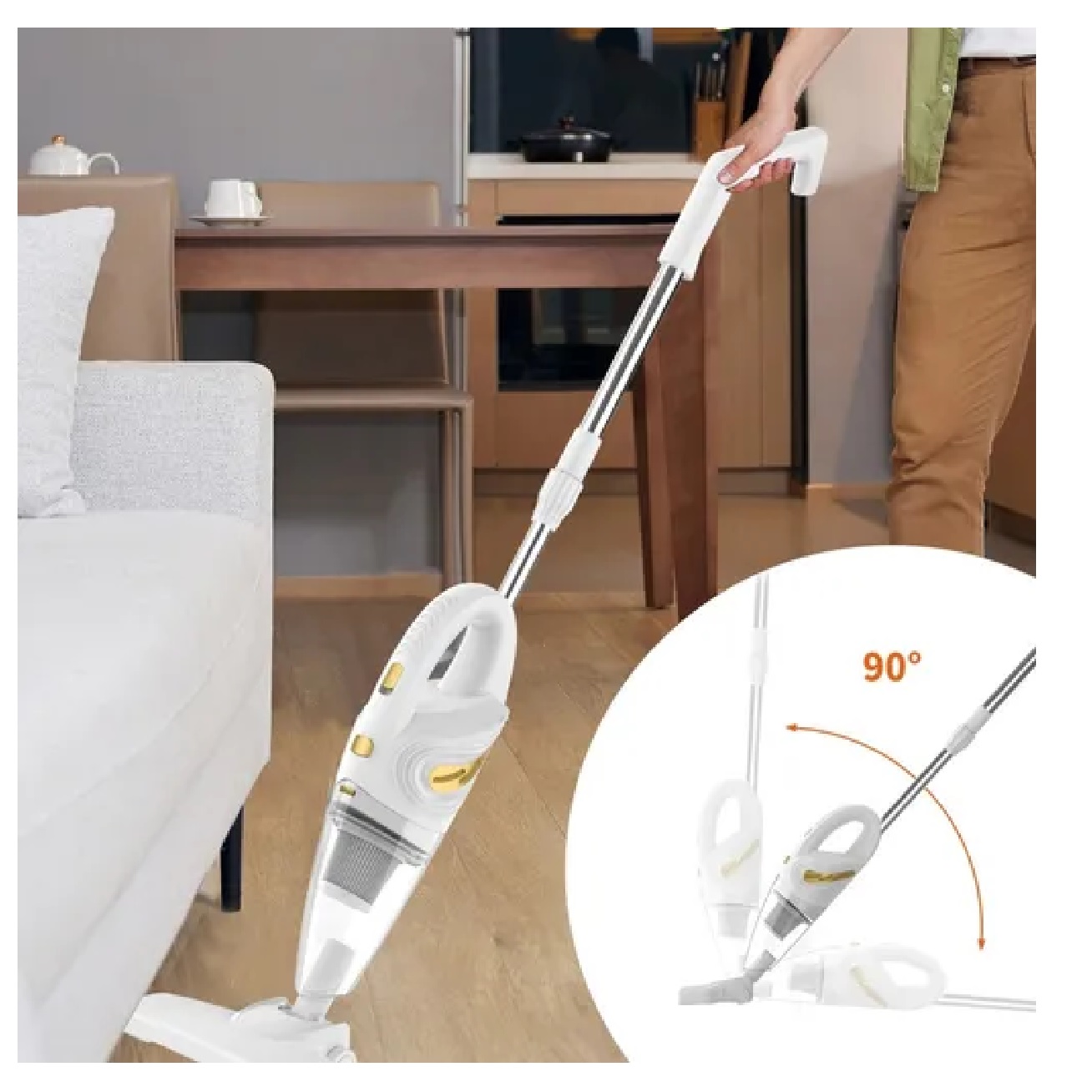 Aspiradora Inalambrica Aspirador Mano Portátil Dos En Uno Blanco