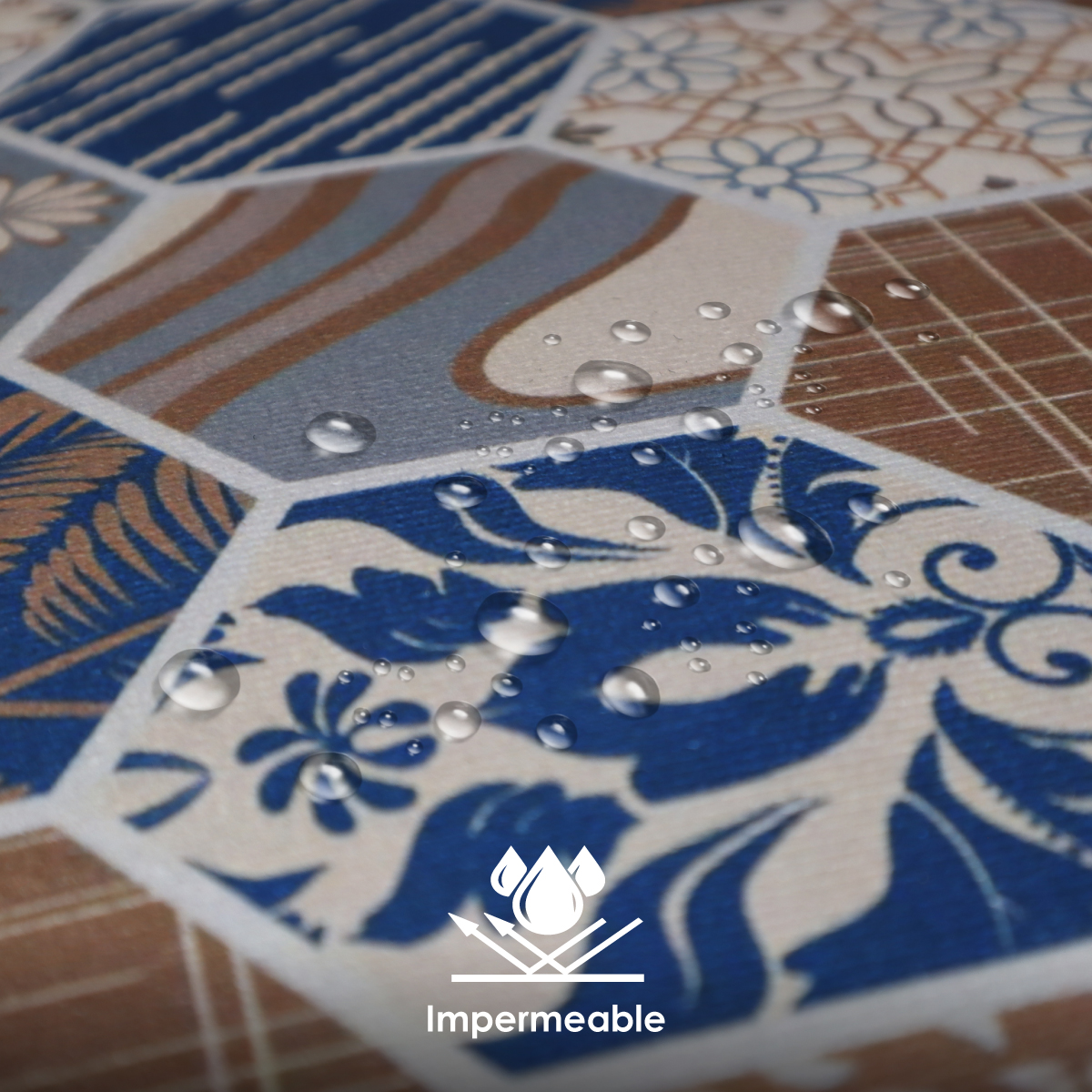 Tapete De Cocina 2 Piezas Impermeable Antideslizante Mosaico